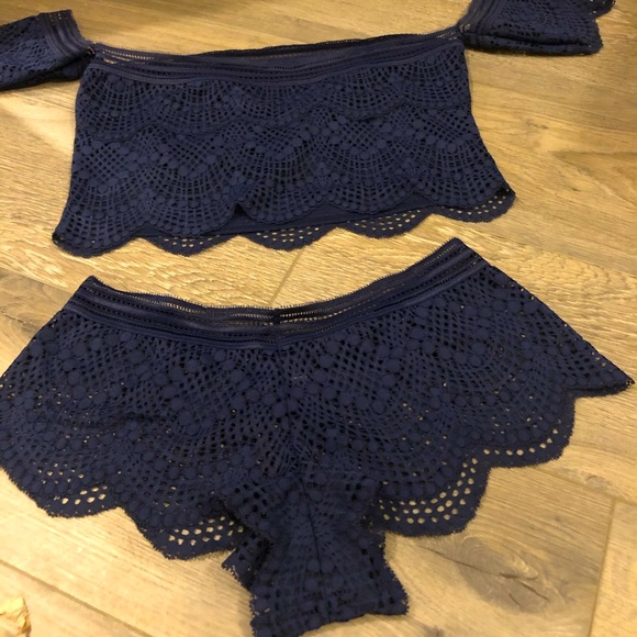 Victoria's Secret Other - Victoria’s Secret Navy Lingerie bra top & boyshort